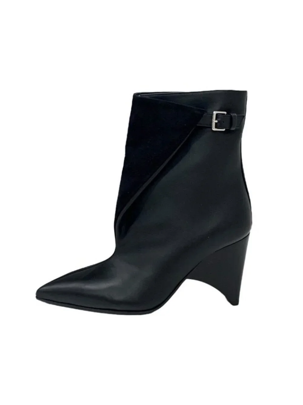 Hermes Hanae Boots Short Shoes Suede Leather Black - Picture 3 of 9